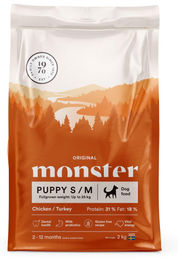 Monster Dog Original Puppy Glutenfreies Trockenfutter mit Huhn und Pute für kleine und mittelgroße Welpen 2kg – Bild 1 von 2