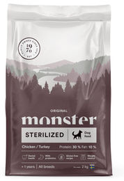 Monster Dog Original Sterilized Glutenfreie Trockennahrung für erwachsene Hunde mit Huhn und Pute 2kg – Bild 1 von 3