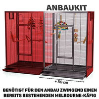 Produktbild von Montana Cages Anbaukit für New Melbourne I und II Voliere für Vögel in Antik Rot aus Metall