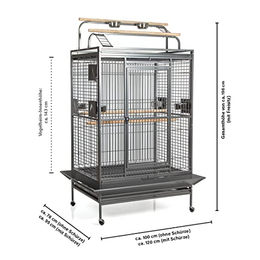 Montana Cages Castell Nova Play XXL Papageienvoliere Antik Grau 120 x 95 x 196 cm – Bild 1 von 3