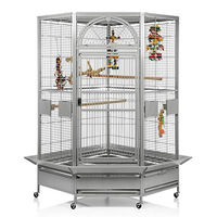 Produktbild von Montana Cages Eckvoliere Denver XXL Papageienkäfig in Hellgrau