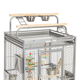 Montana Cages Finca Play Platinum Voliere aus Edelstahl für Papageien und Wellensittiche in Silber – Bild 1 von 7