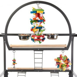 Montana Cages Freisitz New Sunlite Voliere für Papageien aus Holz in Grau – Bild 1 von 2
