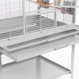 Montana Cages Madeira Single Vogelkäfig aus Holz für Wellensittiche Grau 86 x 56 x 158 cm - 86 cm – Bild 1 von 5