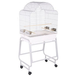 Montana Cages Memphis II Vogelvoliere Platinum für Papageien und Vögel aus Draht in Silber und Weiß – Bild 1 von 7