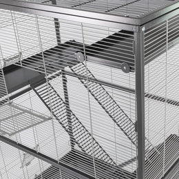 Montana Cages Nagerkäfig Sevilla III Casa 120 Zimmervoliere aus Metall in Antik/Platinum für Meerschweinchen Degu und Chinchilla 120 x 80 x 180 cm – Bild 1 von 3