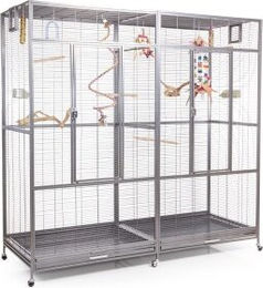 Montana Cages Platinum Edition New Sydney II XXL Vogelvoliere für Wellensittiche in Grau mit AVILON Pulverbeschichtung 180 x 70 x 180 cm – Bild 1 von 12