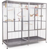 Produktbild von Montana Cages Platinum Edition New Sydney II XXL Vogelvoliere für Wellensittiche in Grau mit AVILON Pulverbeschichtung 180 x 70 x 180 cm