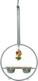 Montana Cages Playring Platinum Hängefreisitz Schaukel aus Edelstahl für Papageien und Kakadus in Grau und Silber – Bild 1 von 7