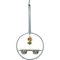 Produktbild von Montana Cages Playring Platinum Hängefreisitz Schaukel aus Edelstahl für Papageien und Kakadus in Grau und Silber