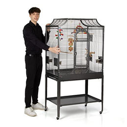 Montana Cages Vogelkäfig Madeira II Voliere für Wellensittiche Nymphensittiche und Kanarienvögel mit Anflugklappe und Edelstahlnäpfen 82 x 54 x 153 cm – Bild 1 von 13
