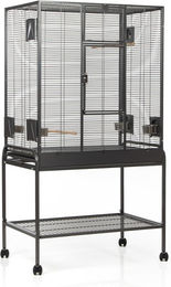 Montana Cages Vogelkäfig Madeira Single Anbau-Kit für Papageien Wellensittiche und Zebrafinken in Grau und Schwarz aus Metall L 85 x B 54 x H 155 cm – Bild 1 von 10