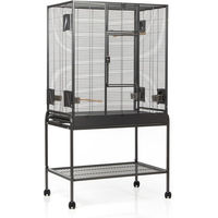 Produktbild von Montana Cages Vogelkäfig Madeira Single Anbau-Kit für Papageien Wellensittiche und Zebrafinken in Grau und Schwarz aus Metall L 85 x B 54 x H 155 cm