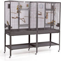 Produktbild von Montana Cages Vogelkäfig New Madeira Double Antik aus Holz für Wellensittiche ca. 165 x 56 x 158 cm