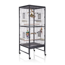 Montana Cages Vogelvoliere Casa 60 für Wellensittiche und Nymphensittiche in Antik/Platinum, 60 x 60 x 155 cm – Bild 1 von 13