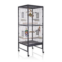 Produktbild von Montana Cages Vogelvoliere Casa 60 für Wellensittiche und Nymphensittiche in Antik/Platinum, 60 x 60 x 155 cm