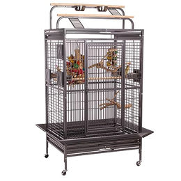 Montana Cages Vogelvoliere Hacienda Play Antik Edition für kleine und mittelgroße Papageien inkl. Freisitz und 4 Edelstahlnäpfen 91 x 71 x 181 cm – Bild 1 von 9