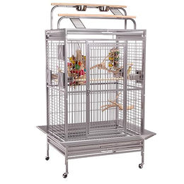 Montana Cages Vogelvoliere Hacienda Play Platinum Edition für Papageien aus Edelstahl 91 x 71 x 181 cm – Bild 1 von 13