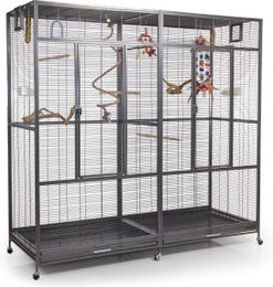 Montana Cages Vogelvoliere New Sydney II XXL Antik Grau für Wellensittiche 180 x 70 x 180 cm – Bild 1 von 13