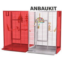 Produktbild von Montana Cages Voliere Anbaukit New Melbourne für Wellensittiche und Zebrafinken in Rot