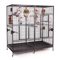 Produktbild von Montana Cages XXL Doppelvoliere Arkansas Nova II für Papageien zinkfrei aus pulverbeschichtetem Stahl in Antik 206 x 101,5 x 220 cm