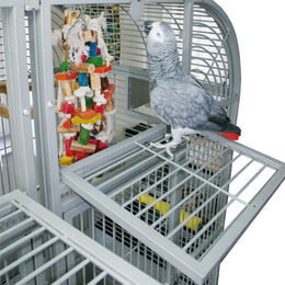 Montana Cages XXL Palast Voliere für Papageien in Platin Silber aus Metall – Bild 1 von 2