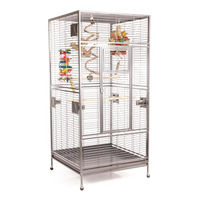 Produktbild von Montana Cages XXL Papageienvoliere Arkansas Nova I aus Metall mit 4 Edelstahlnäpfen und Lenkrollen Platinum 101,5 x 101,5 x 220 cm