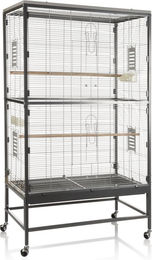 Montana Cages Zimmervoliere Casa 90 Vogelvoliere für Wellensittiche in Grau/Silber Metall 91 x 71 x 160 cm – Bild 1 von 13