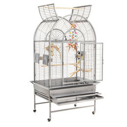 Montana Cages Zimmervoliere New Jersey XL Papageienkäfig aus Edelstahl in Silber – Bild 1 von 13