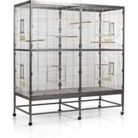 Produktbild von Montana Paradiso 150 Innenvoliere für Papageien und Sittiche aus Metall in Silber Grau L 150 x B 65 x H 161 cm
