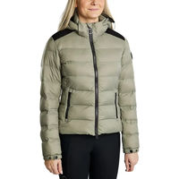 Produktbild von Montar Athena Daunenjacke mit Kapuze für Damen in Oliv Grün wasserabweisend Größe XL