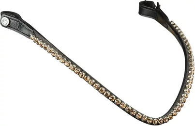 Produktbild von Montar Burro Stirnband für Pferde aus Leder in Schwarz mit Gold