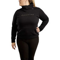 Produktbild von Montar Damen Reit-Sweatshirt mit Stehkragen und Reißverschluss Schwarz 3XL aus Baumwolle