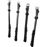 Produktbild von Montar Doppelte flache Flanschpfosten aus Leder für Trensen und Gebisse XFull Schwarz Braun 4er Pack