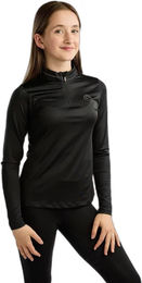 Montar Everline Langarm-Reit-Poloshirt für Mädchen in Quarz Gold oder Schwarz – Bild 1 von 1