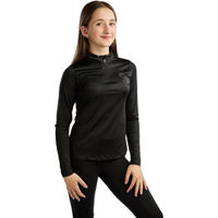 Produktbild von Montar Everline Langarm-Reit-Poloshirt für Mädchen in Quarz Gold Schwarz