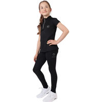 Produktbild von Montar Everly Reit-Poloshirt für Mädchen in Schwarz aus Polyester
