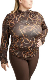 Produktbild von Montar Haily Bridle Curve Reitshirt Damen mit langen Ärmeln Braun 3XL