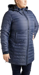 Produktbild von Montar Kately Curve Lange Daunenjacke mit Kapuze für Damen Blau 4XL wasserabweisend