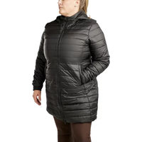 Produktbild von Montar Kately Curve Lange Daunenjacke mit Kapuze für Damen in Schwarz XXL wasserabweisend