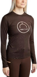 Produktbild von Montar Nille Reitshirt für Damen aus Polyester in Gold und Braun Größe L