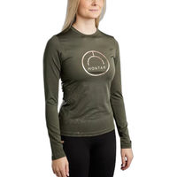 Produktbild von Montar Nille Reitshirt für Damen aus Polyester in Grün und Gold Größe S