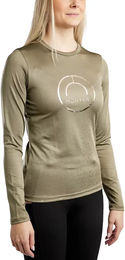 Produktbild von Montar Nille Reitshirt für Damen aus Polyester in Grün und Gold Größe S