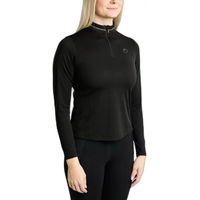 Produktbild von Montar Poloshirt Damen mit langen Ärmeln in Schwarz und Gold Größe XL