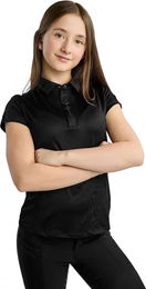 Montar Reit-Poloshirt für Mädchen in Schwarz – Bild 1 von 1
