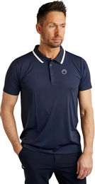 Produktbild von Montar Reit-Poloshirt für Herren MoDrake Contrast Rib and Logo in Blau Größe L