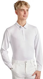 Produktbild von Montar Reit-Poloshirt mit langen Ärmeln für Herren in Weiß Größe L