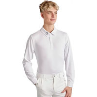 Produktbild von Montar Reit-Poloshirt mit langen Ärmeln für Herren in Weiß Größe L