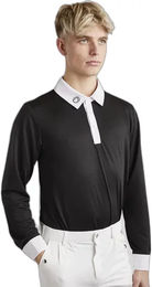 Produktbild von Montar Reit-Poloshirt mit langen Ärmeln für Herren in Weiß oder Schwarz