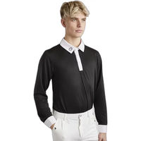 Produktbild von Montar Reit-Poloshirt mit langen Ärmeln für Herren in Weiß oder Schwarz